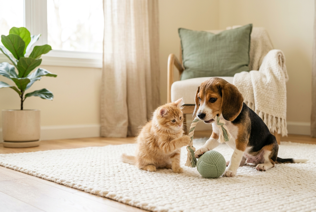 Playful pets lifestyle hero image
